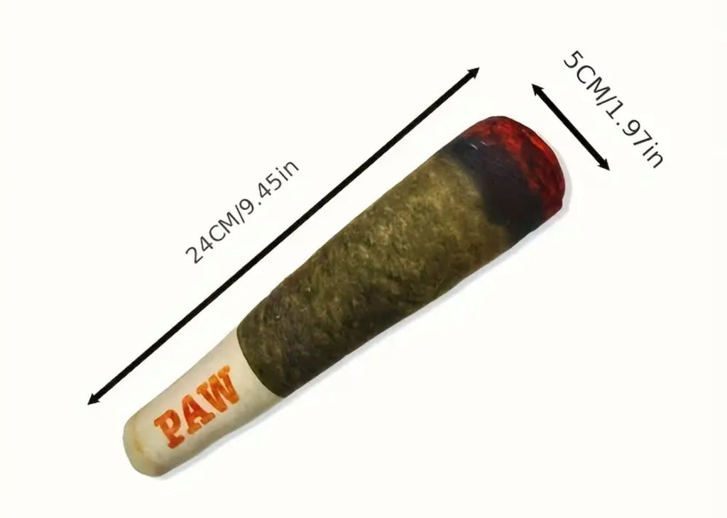 Squeaky Cigar-Shaped Plush Chew Toy for Dogs